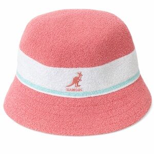 Kangol Bermuda Stripe Terry Bucket Hat Peach Pastel NEW Small